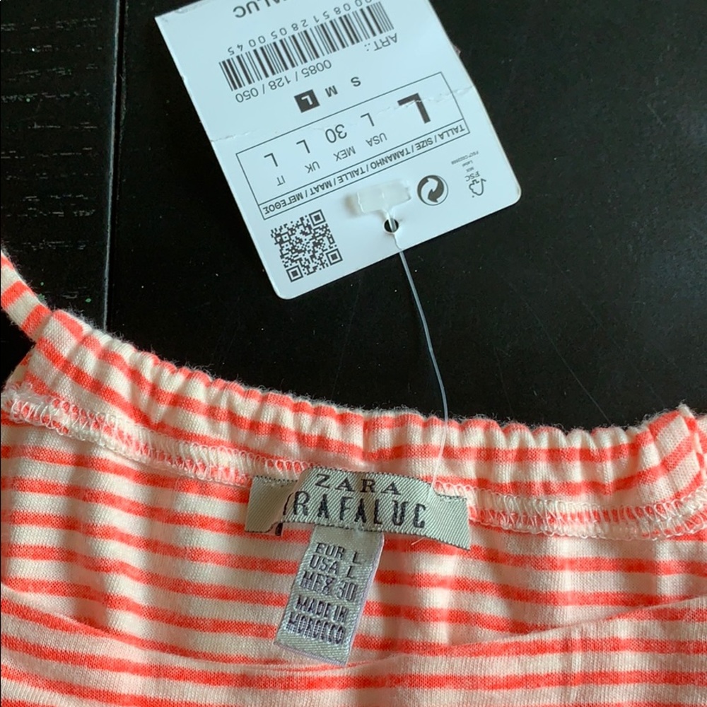 Zara striped crop top size large New - Picture 3 of 4